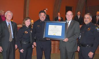 Police Employees Receiving Award